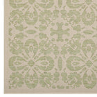 Modway - Ariana Treillis floraux vintage à l’intérieur et à l’extérieur Tapis 9 pi l x 12 pi L - Vert clair et beige-Haute densité / Tissé à la machine