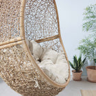 Modway - Encase Terrasse extérieure Rotin Chaise à balançoire - Beige cappuccino-Housses de coussin imperméables