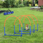 PawHut - Ensemble d’entraînement d’agilité pour chien 4 pièces avec sac de transport - bleu-Facile à transporter et à utiliser 