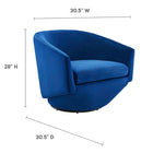 Modway - Series Performance Velvet Tissu Chaise pivotante - Marine-Revêtement en velours de performance
