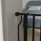 PawHut - Porte pour Chien Extra Large 30"- 34" L avec Système de Verrouillage Double - Noir-La porte s’ouvre dans les deux directions