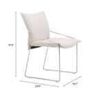 Zuo - Pola Chaise de salle à manger - Blanc - Ensemble de 2-6