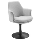 Modway - Lippa Salle à manger pivotante Rembourré Fauteuil - Noir Gris clair-Tissu texturé, tissé et sain