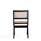 Manhattan Comfort - Lot de 4 chaises de salle à manger Hamlet 44,8 cm style industriel chic - noir et cannage naturel-Livré chez vous entièrement assemblé Aucun assemblage requis