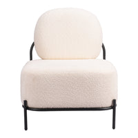 Zuo - Arendal Fauteuil d’appoint - Vanille-Structure en acier thermolaqué