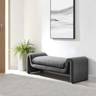 Modway - Waverly Performance Velvet Banc - Gris-Tissu résistant aux taches