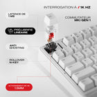 Cybeart - Akula 99 Clavier Gaming Sans Fil Tri-Mode Rgb - Blanc-La batterie de 8000 mAh offre une autonomie de 400 heures avec les lumières RGB éteintes et de 32 heures avec les lumières RGB allumées