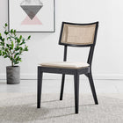 Modway - Caledonia Chaise à manger - Noir beige-Cadre en bois d’orme