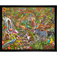 Animal Atrium par Michael Fishel - Toile encadree - 26" x 22"-Impression sur toile de qualité supérieure avec bordures enveloppées