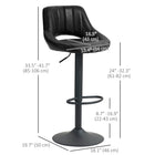 HOMCOM - Tabourets de bar hauteur comptoir réglable - noir - paquet de 2-Les surpiqûres verticales et le design évidé apportent une touche distinctive dans n’importe quel espace 
