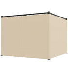 Outsunny - Retractable Pergola Canopy avec parois latérales - 10 pi x 10 pi - beige-Auvent rétractable en polyester enduit de PU pour la protection solaire 