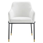Modway - Jovi Performance Velvet Fauteuil à manger Ensemble de 2 - Noir Blanc-8