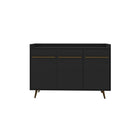 Manhattan Comfort - Buffet Bradley 53,54 po style Mid-Century Modern - Noir-Buffet moderne du milieu du siècle pour salle à manger et salon