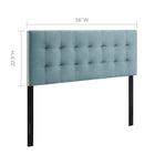 Modway - Lily Biscuit Touffé Performance Velvet Tête de lit complète, Bleu clair-Sellerie en velours en polyester