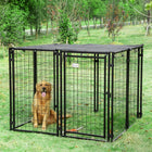 PawHut - Chenil d’extérieur pour chien avec toit, noir - 55,5 po L x 55,5 po l x 44,5 po H-Housse en tissu HDPE à utiliser en été ou lors des journées ensoleillées 