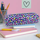 Fashion Stationery - Étui à crayons à pois multicolores - 8.27 L x 2.17 W x 2.17 H po - Multicolore-1 compartiment à fermeture éclair