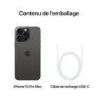 Apple - iPhone 15 Pro Max 6,7 po ecran Liquid Retina - 1 To - Titane noir - Bell et Virgin Plus-Garantie limitée d'un an du fabricant