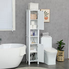Kleankin - Armoire de rangement de salle de bain haute avec étagères - blanc-Assemblage requis 