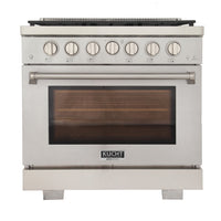 Kucht - 36 po Série KFX-X Cuisinière Pro Style au gaz propane - Acier inoxydable-Nouveaux brûleurs true simmer pour une cuisson délicate à basse température