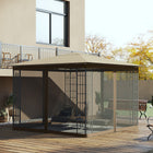 Outsunny - Moustiquaire de rechange pour gazebo 10 pi L x 10 pi l, kaki-Il est fabriqué en nylon de haute qualité. Les fermetures éclair lisses sont idéales pour une utilisation durable  