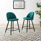 Modway - Cordial Tissu Tabourets de bar - Sarcelle - Ensemble de 2-Rembourrage en tissu polyester