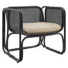 Modway - Ellis Rotin naturel Fauteuil d’accent - Noir-Rotin naturel