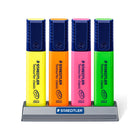 Surligneurs à pointe biseautée Textsurfer de Staedtler – Couleurs variées – Paquet de 4-Large pointe biseautée résistante à l’usure pour une utilisation de longue durée et corps plat géant offrant une réserve d’encre durable