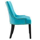 Modway - Marquis Performance Velvet Chaises de salle à manger Ensemble de 2 - Bleu-Capsules de pied non marquées