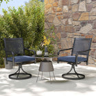 Outsunny - Chaises pivotantes Patio, Rocker pivotant extérieur, bleu-Pivote à 360° pour s'amuser et se détendre 