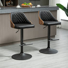 HOMCOM - Tabourets de bar pivotants à hauteur de comptoir réglable avec repose-pieds - noir - paquet de 2-Hauteur d’assise réglable de la hauteur comptoir à la hauteur bar, siège pivotant assurant une rotation libre   
