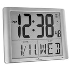 Marathon - Horloge atomique numérique murale Super-Jumbo avec chiffres de 7 po, gris graphite-GROS AFFICHAGE : écran ACL de 7 chiffres