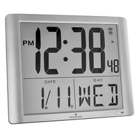 Marathon - Horloge atomique numérique murale Super-Jumbo avec chiffres de 7 po, gris graphite-GROS AFFICHAGE : écran ACL de 7 chiffres