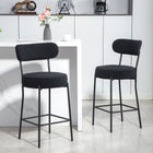HOMCOM - Tabourets de bar hauteur comptoir 27 po - noir - paquet de 2-Repose-pieds intégré permettant à vos jambes de se détendre pendant que vous êtes assis 
