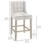 HOMCOM - Tabourets de bar modernes rembourrés hauteur comptoir - beige - paquet de 2-Le repose-pieds aide à maintenir une posture corporelle détendue 
