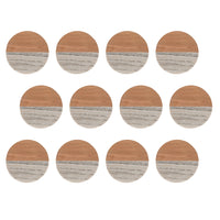 Maxwell & Williams - Collectif de Sous-verre Ronde Marbre & Beige Acacia Sous-verre - Paquet de 12-Fabriqué en céramique résistant à la chaleur