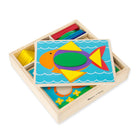 Blocs à motifs pour débutants Melissa & Doug, paquet de 15-Des formes géométriques aux couleurs vives complètent les images et peuvent également être utilisées pour des activités de correspondance des couleurs et des formes