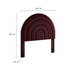 Modway - Solana Arqué Performance Velvet Tête de lit jumelée, Mûrier-6