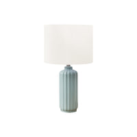 Monarch Specialties - Luminaire - 23 po H Lampe De Table - Abat-Jour Ivoire / Crème - Céramique Verte - Contemporain - Moderne-Cette élégante lampe de table de 23 pouces de haut est dotée d'une base chic en céramique verte brillante nervurée et d'un abat-jour sophistiqué en tissu ivoire, ce qui en fait la pièce d'accentuation parfaite pour rehausser n'importe quel style de décoration