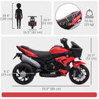 Aosom - moto électrique pour enfants 6v avec musique, jouet à conduire - rouge-Batterie rechargeable de haute qualité (homologuée MSDS) et chargeur (homologué CUL) inclus dans le colis 