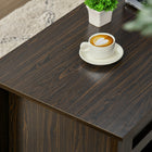 HOMCOM - Table basse relevable avec rangement caché et étagères ouvertes - noyer foncé-Couleur : Noyer foncé