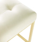 Modway - Privy Acier inoxydable doré Performance Velvet Tabouret de bar - Ivoire d’or-Capacité de poids du tabouret de bar : 331 lb