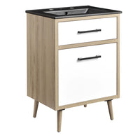 Modway - Maverick 24" Vanette de salle de bain - Chêne noir-Vanité de salle de bain moderne de 24"