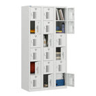 Ceha - Casier NH Series 6 niveaux, aérations avant, acier de qualité commerciale, expédition rapide, batterie de 3 - Serrure à tige standard, gris clair-Construction en acier de haute qualité avec revêtement poudre