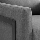 Modway - Posse Tissu rembourré Chaise d’accent - Charbon noir-Capacité de poids : 300 lb