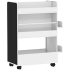 Qaba - Bibliothèque pour enfants, étagère à livres avec roulettes - blanc-Comprend 7 zones distinctes pour garder les livres, jouets et fournitures bien organisés  
