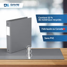 Davis Group Super économie, Reliure à anneaux ronds 1.5 po, paquet de 6 – Gris-Polypropylène sans PVC