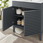 Modway - Render 30" Armoire de toilette de salle de bain (lavabo non inclus) - Gris-Construction en panneaux de particules et stratifiés