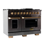 Kucht - 48 po Série KED style professionnel à double combustible - Gemstone-Dimensions du produit 27,75 po L x 48 po L x 36 po H