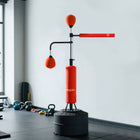 Soozier - Sac De Frappe Sur Pied Avec 2 Poires De Vitesse - Barre Réflexe 360° - Rouge-Avec 12 puissantes ventouses sur le dessous, elle s’adapte à la plupart des surfaces  