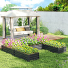 Outsunny - Jardin surélevé DIY 8 x 8 pi - gris foncé-Construit pour durer avec de l’acier solide 